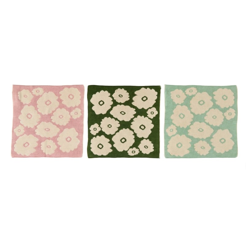Dallas Flowers Bamboo Knitted Washcloths Pack of 3