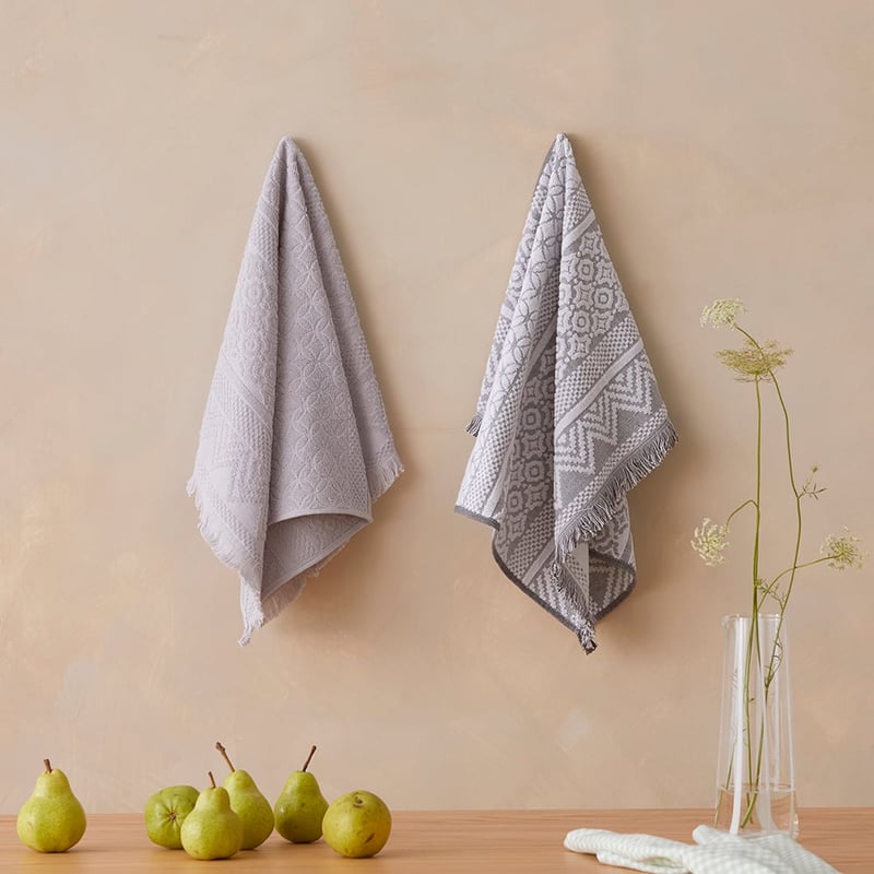 Tropea Dove Grey Tea Towel Pack of 2
