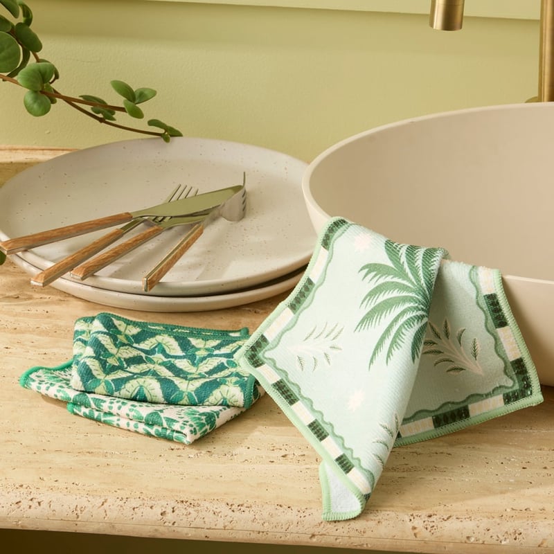 Adeline Palm Microfibre Washcloths Pack of 3