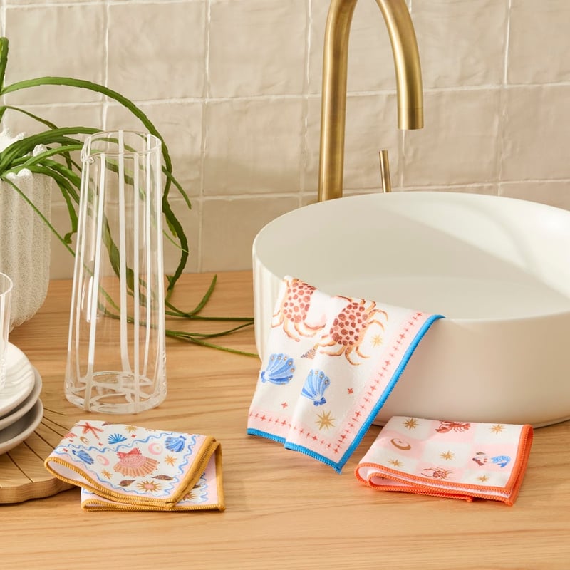 Adeline Seashell Microfibre Washcloths Pack of 3