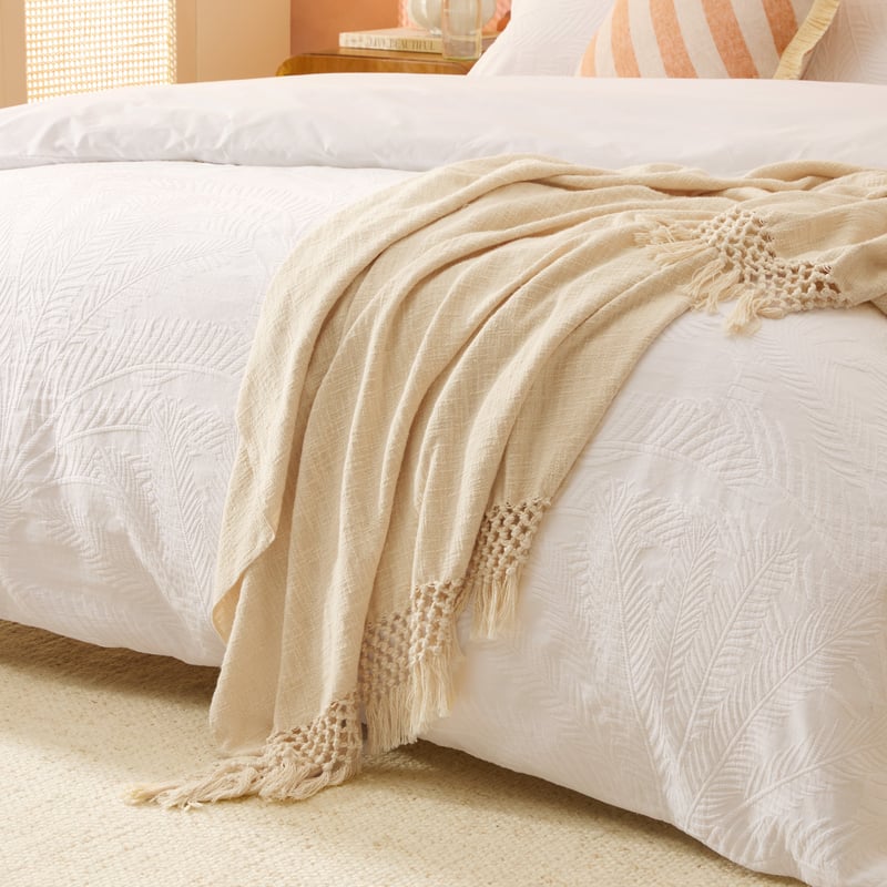 Macrame Natural Knot Throw