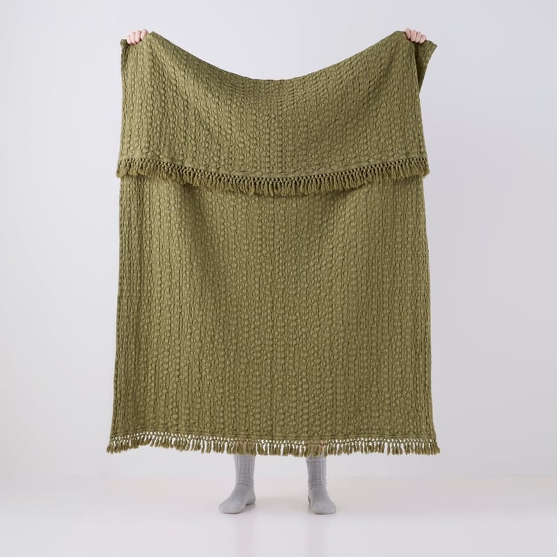 Byron Olive Green Throw