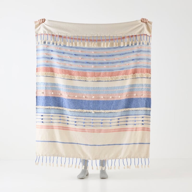 Marlowe Blue & Pink Throw