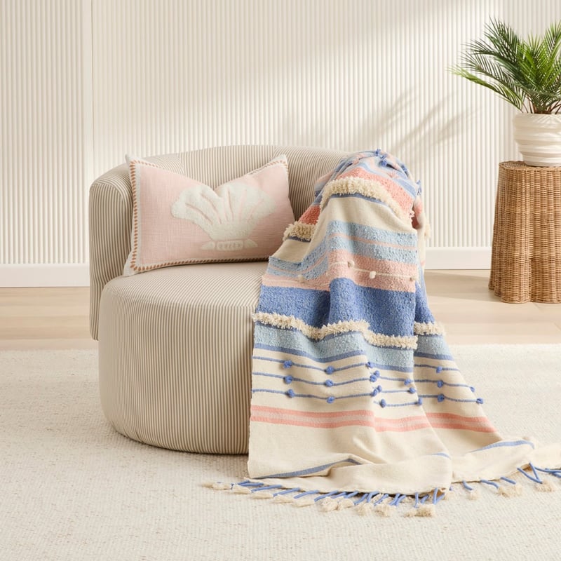 Marlowe Blue & Pink Throw