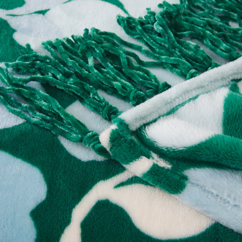 Supersoft Carmen Floral Blue Blanket