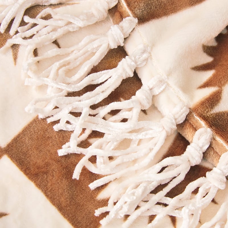 Aspen Brown Sun Fleece Tassel Throw