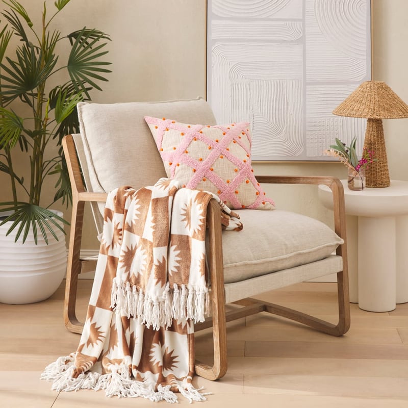 Aspen Brown Sun Fleece Tassel Throw