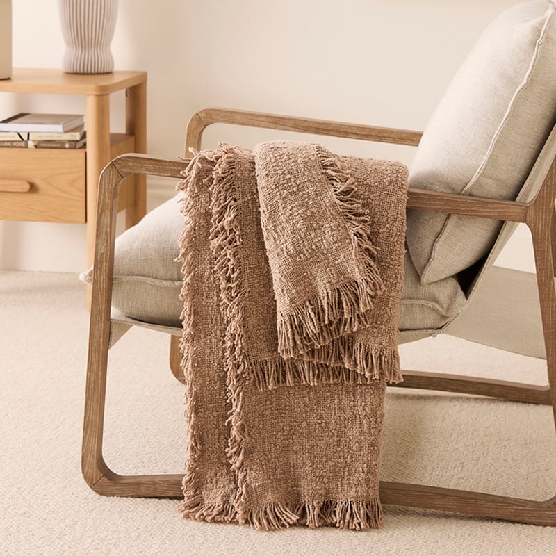 Leiden Taupe Boucle Throw