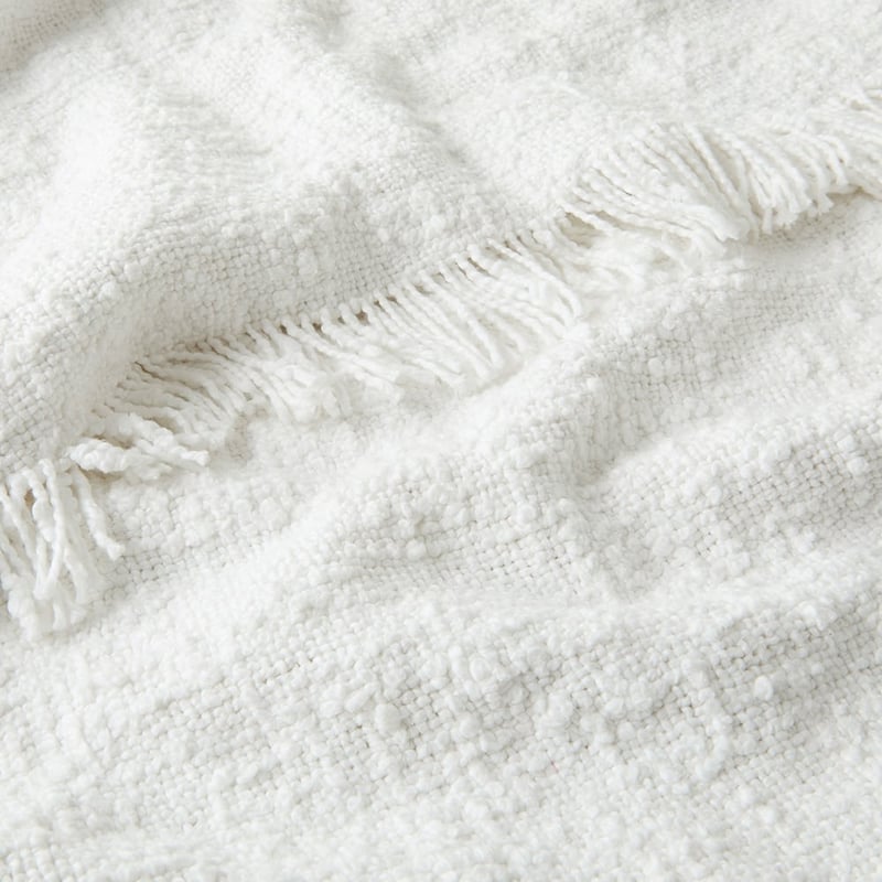 Leiden White Boucle Throw