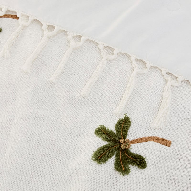 Falls Palm Olive Green & White Blanket