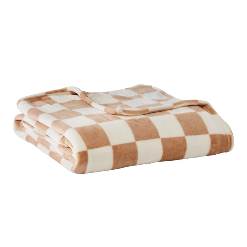Aspen Tobacco & Natural Check Fleece Blanket