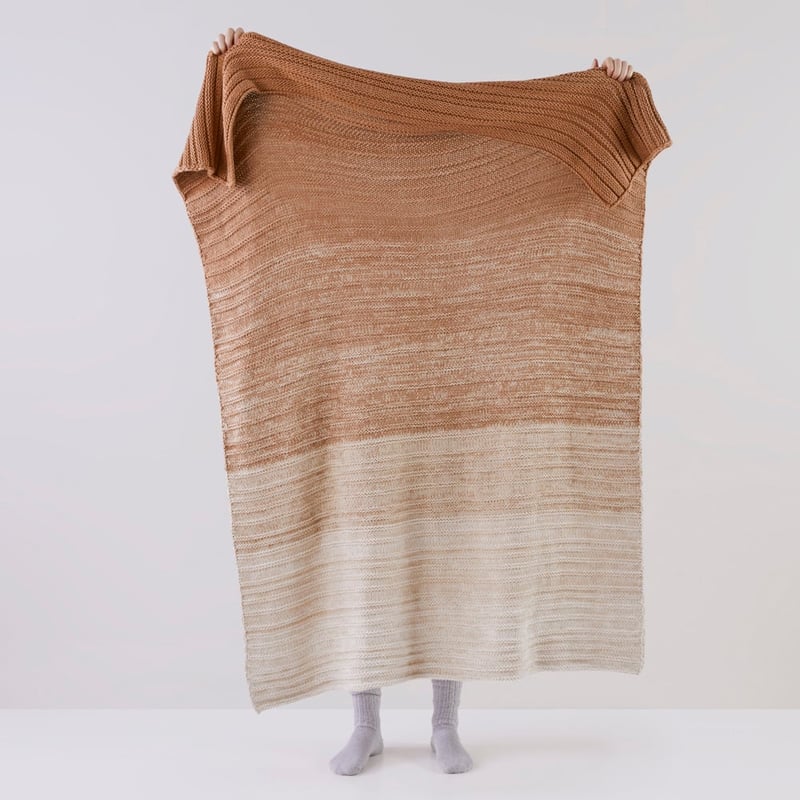 Lucie Caramel Chunky Knit Throw