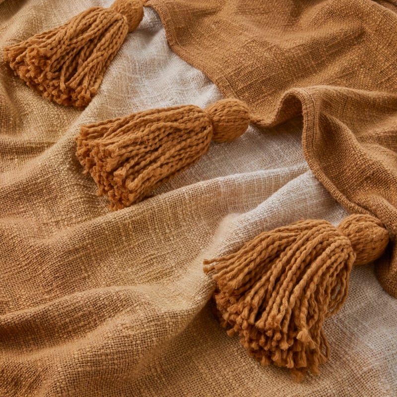Nova Caramel Dip Dye Throw