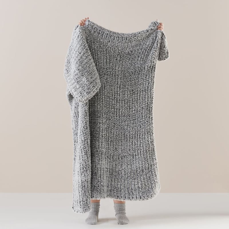 Munich Grey Feather Yarn Throw