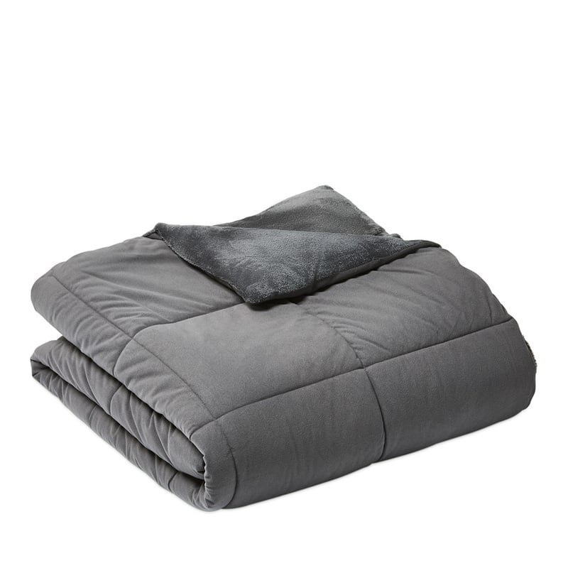 Plush Coal Quilted Comforter Blanket
