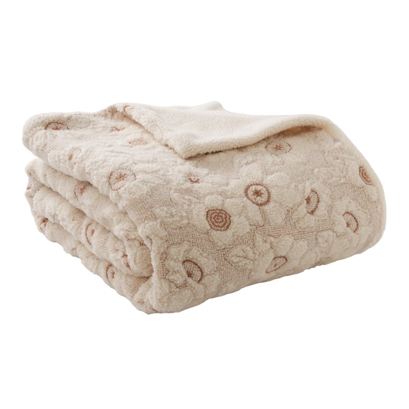 Dreamer Natural Floral Sherpa Blanket
