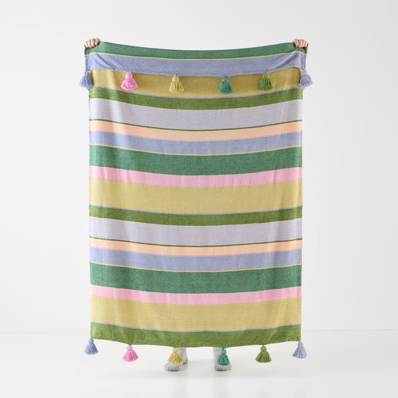 Sephora Garden Green Stripe Throw