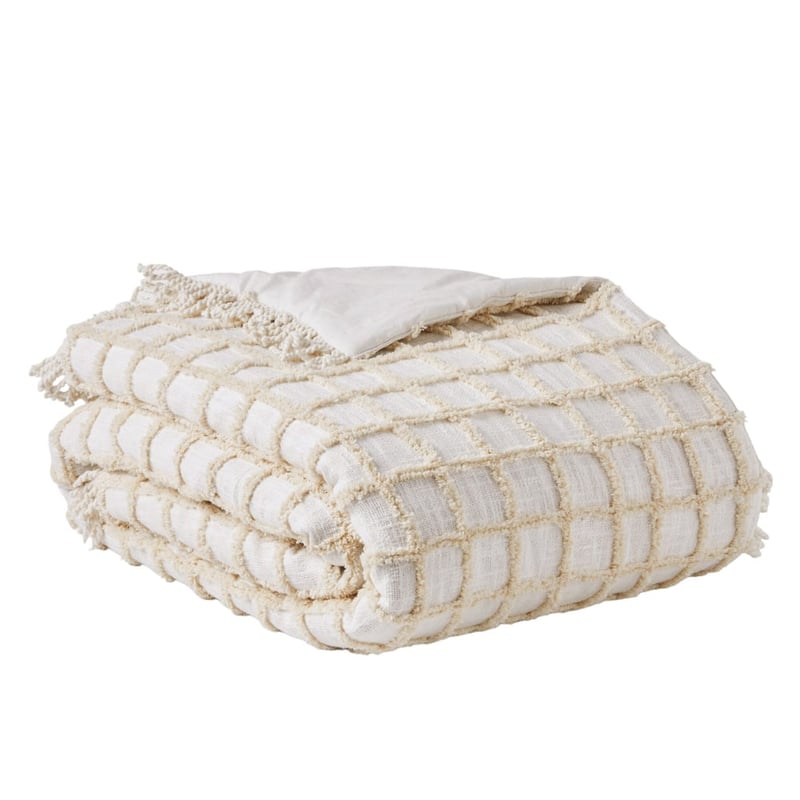 Romy Natural Check Blanket