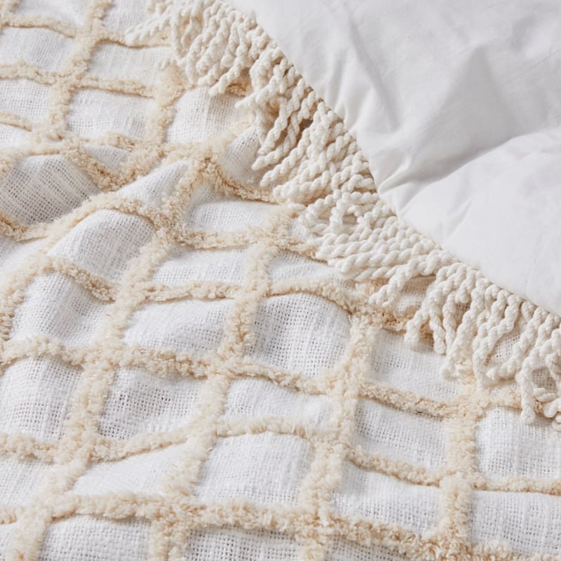 Romy Natural Check Blanket