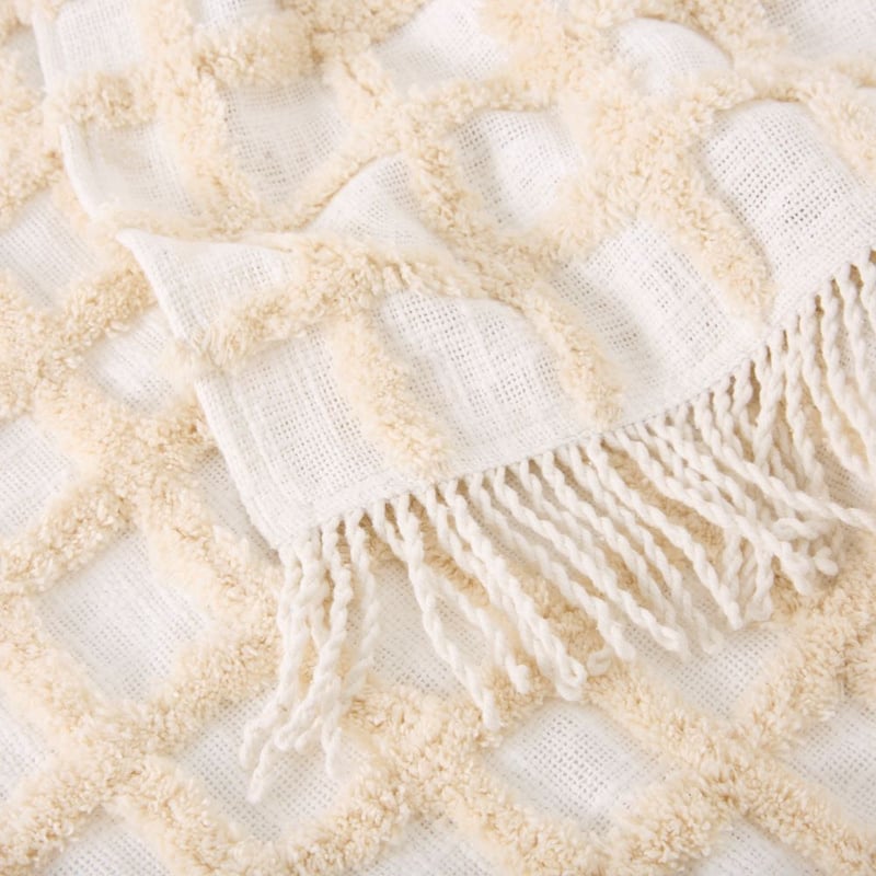 Romy Natural Check Throw