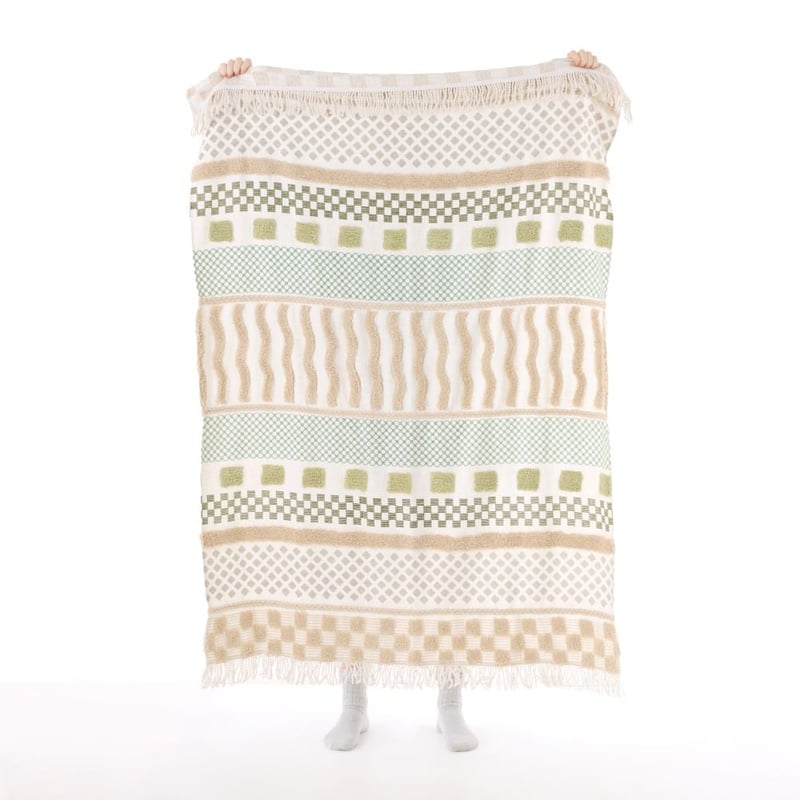 Felix Natural & Green Tufted Throw