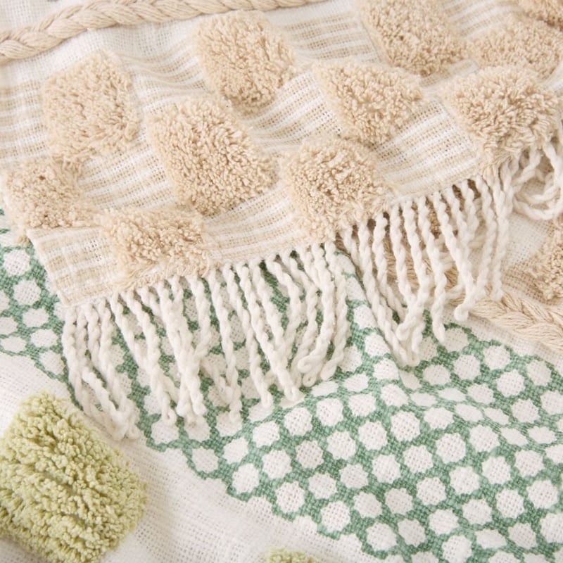 Felix Natural & Green Tufted Throw