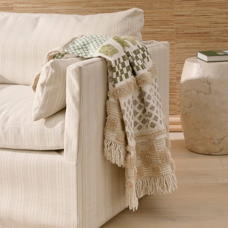 Felix Natural & Green Tufted Throw