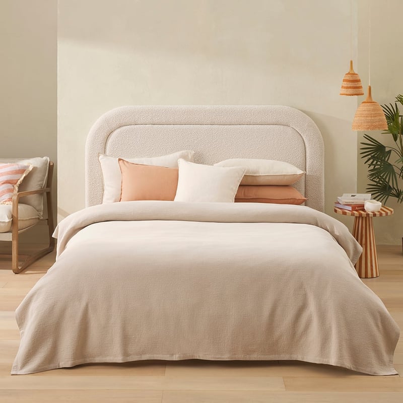 Portofino Pebble Linen Cotton Blanket