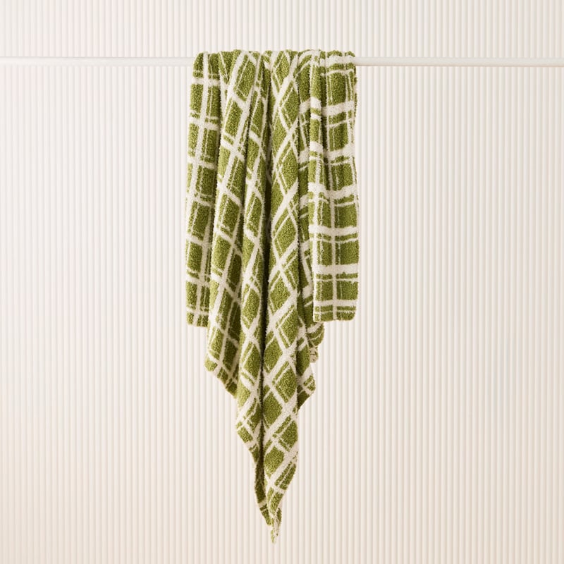 Tarnhi Green & Natural Check Throw
