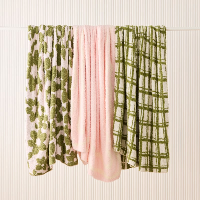 Tarnhi Green & Natural Check Throw