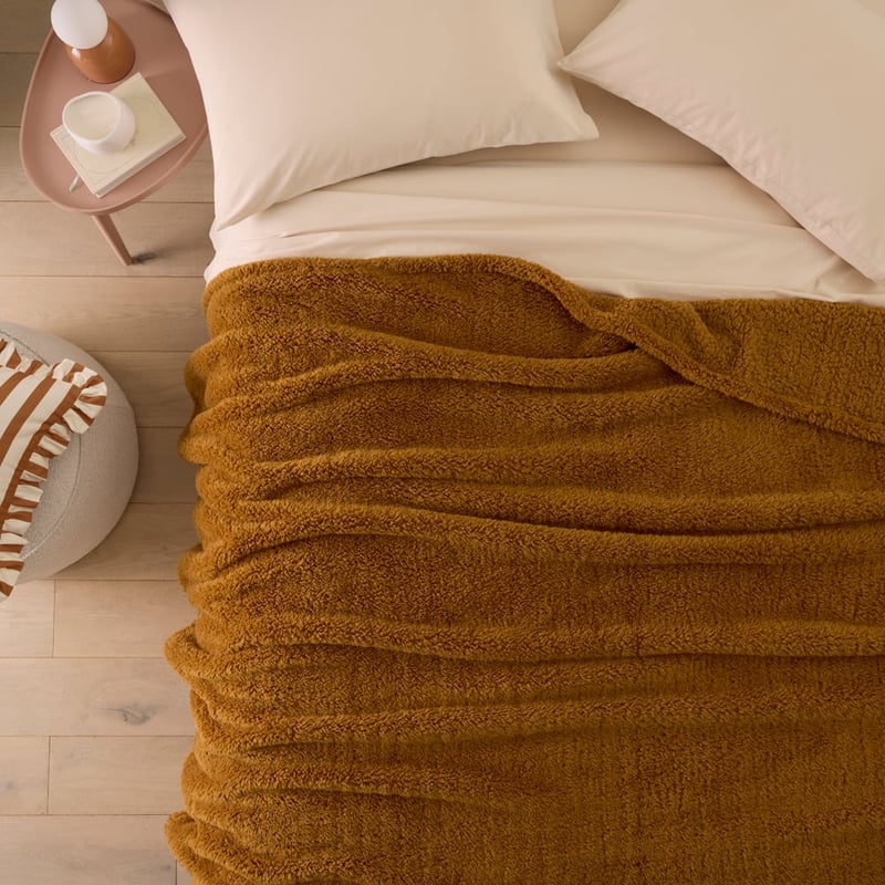 Kyrie Sienna Brown Fleece Blanket