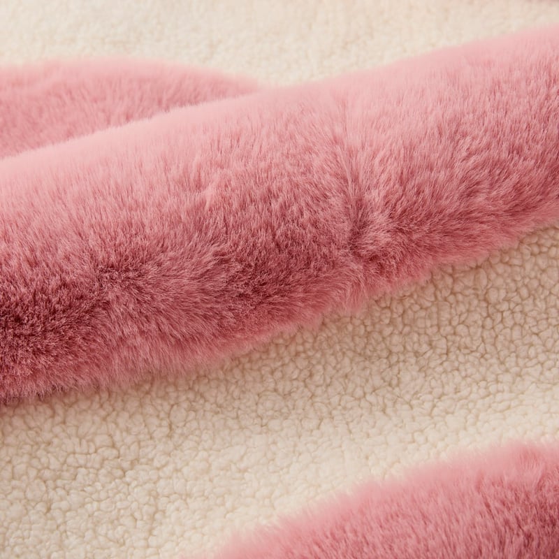 Neve Natural & Pink Stripe Fur Throw