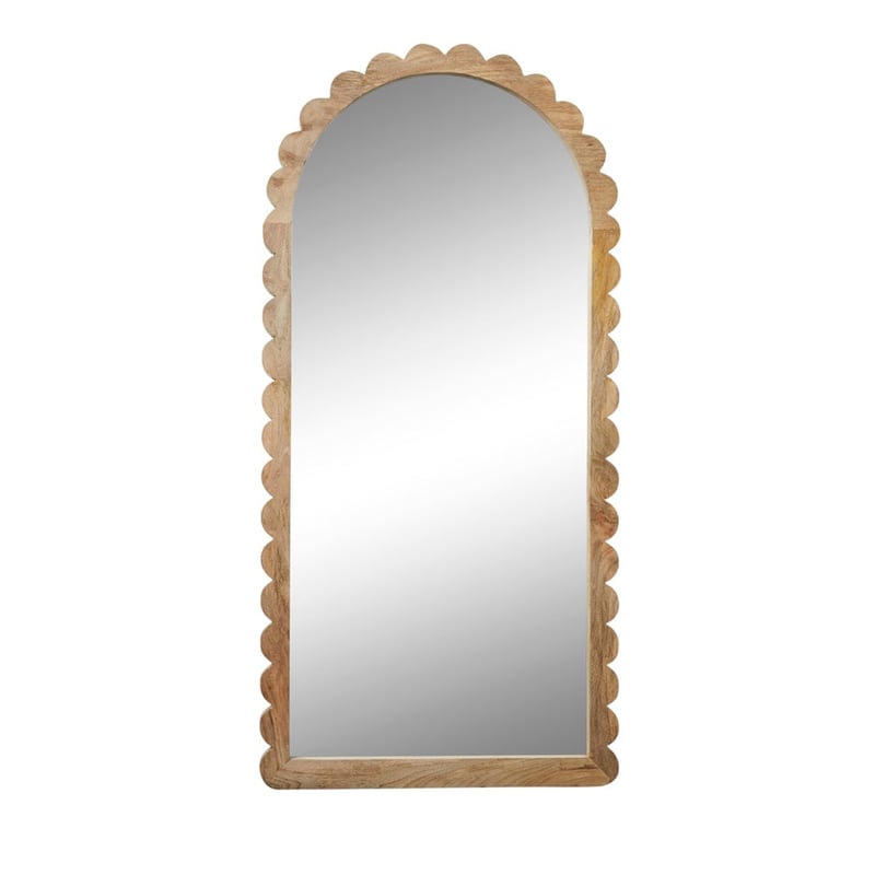 Hazel Natural Floor Arch Scallop Mirror