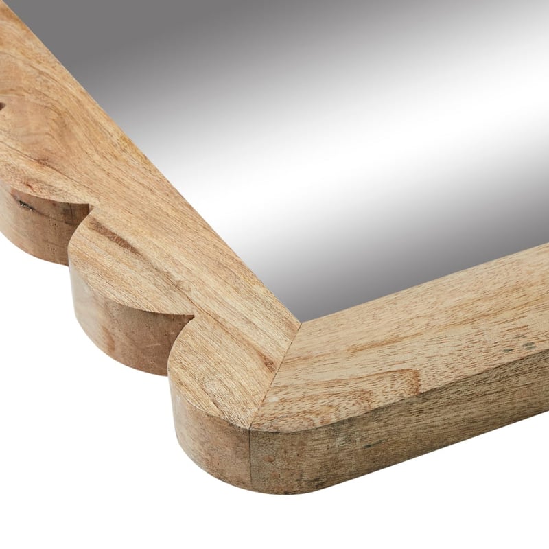 Hazel Natural Floor Arch Scallop Mirror