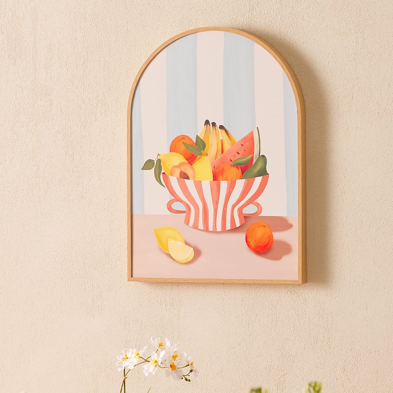 Foodies Fiesta Fruit Bowl Blue Wall Art