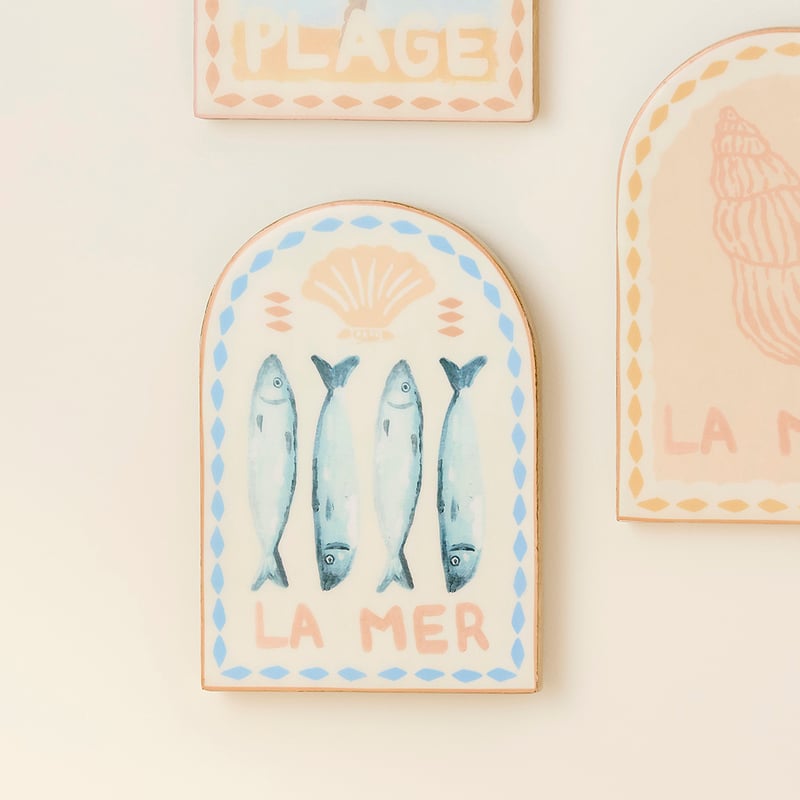 La Plage Small La Mer Timber Wall Art