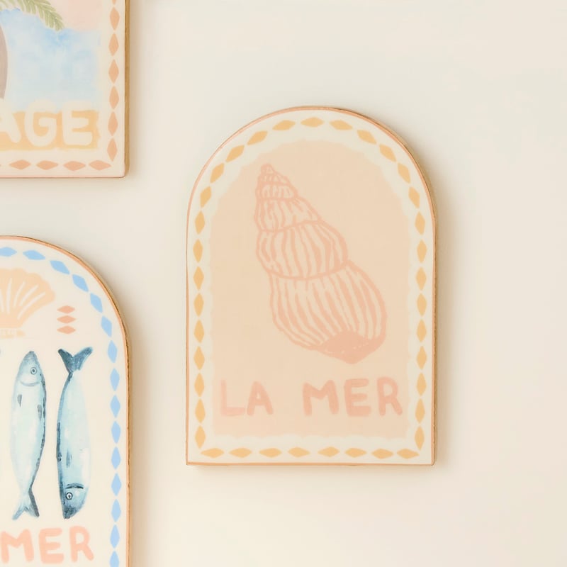 La Plage Small La Mer Shell Timber Wall Art
