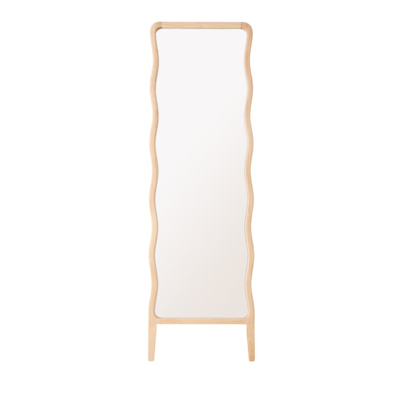 Wavey Natural Floor Mirror