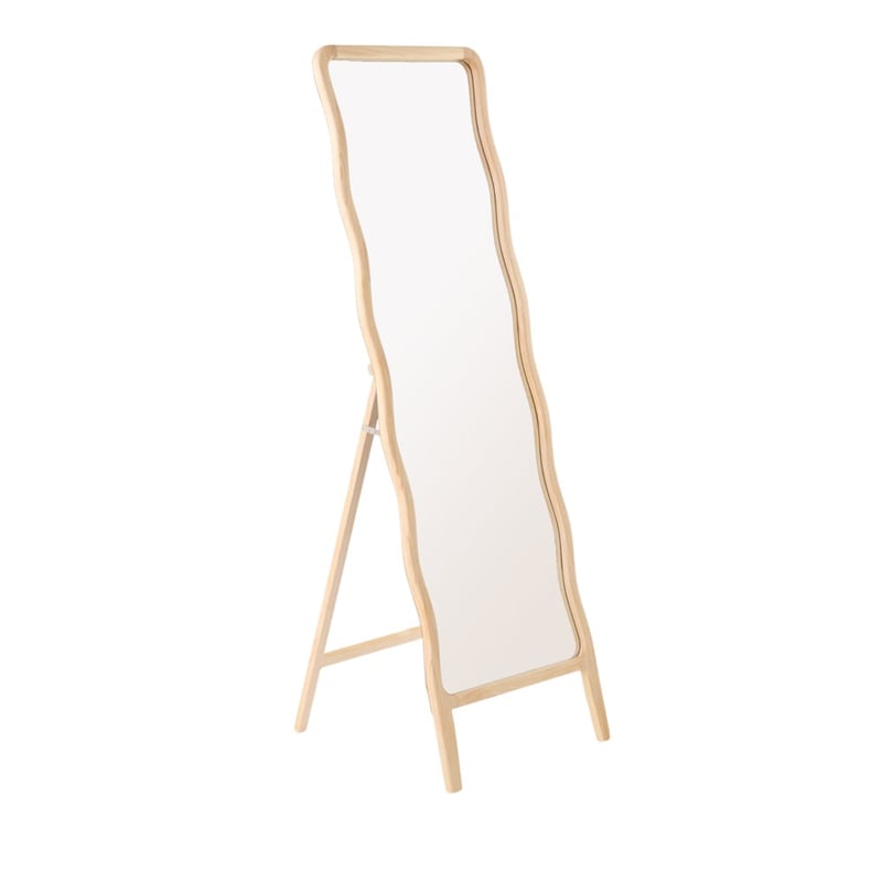 Wavey Natural Floor Mirror
