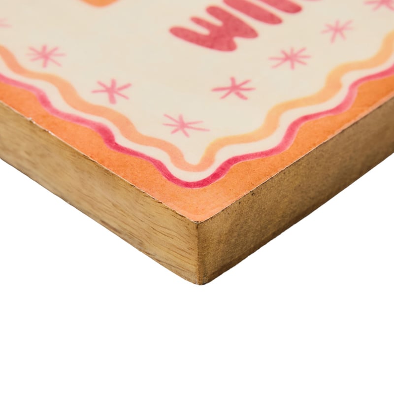 Fiesta Real Friends Bring Wine Timber Wall Art
