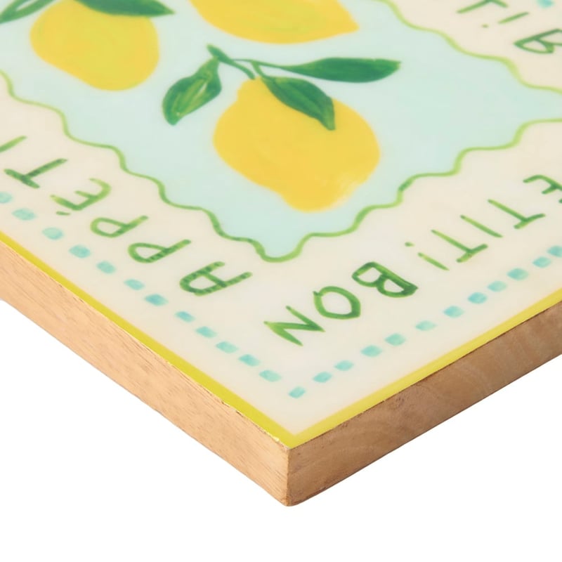 Quote Bon Appetit Lemons Timber Wall Art