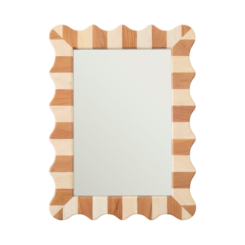 Enzo Natural & Walnut Stripe Wall Mirror