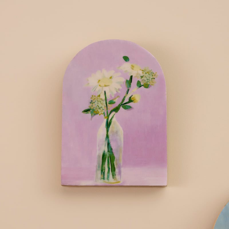 Garden House Lilac Daisy Timber Wall Art