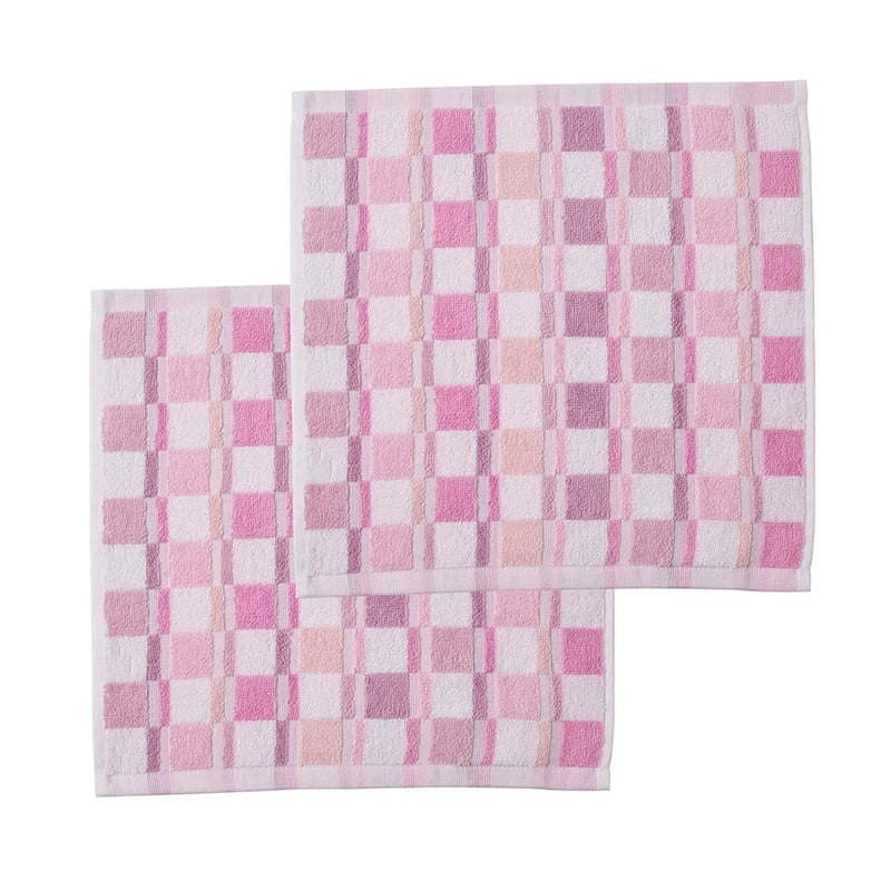 Charlie Check Pinks Face Washers Pack of 2
