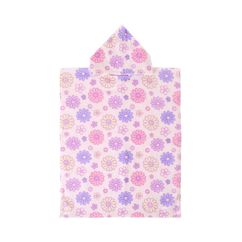 Pretty Floral Kids Swim Hooded Towel & Bag