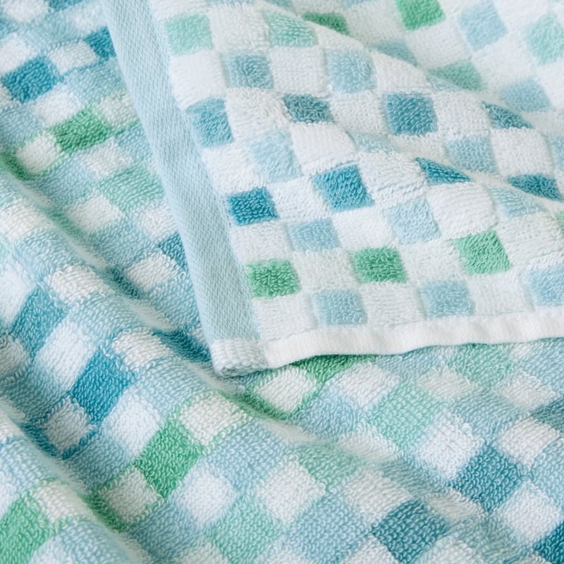 Blue & Green Mini Check Towel Range