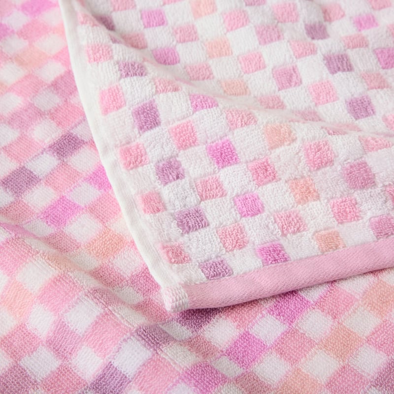Pink & Lilac Mini Check Towel Range