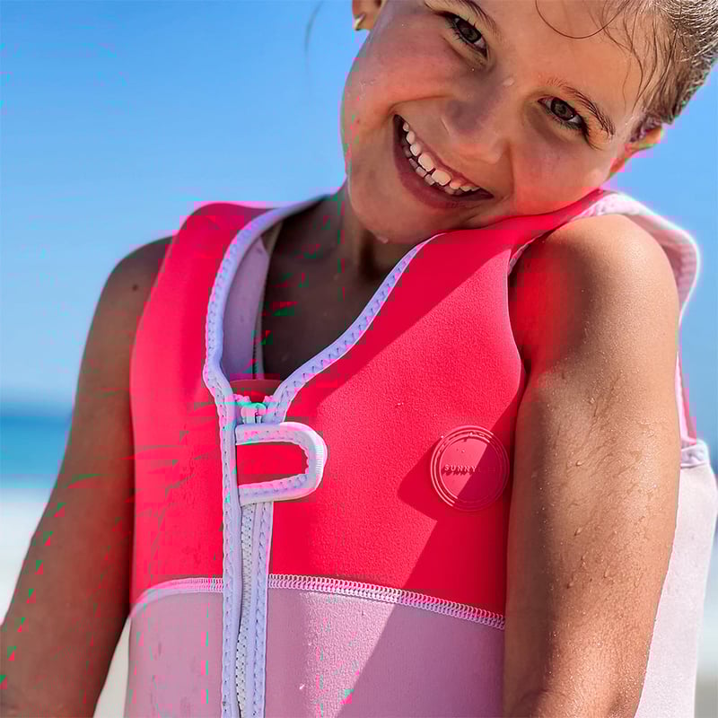 Melody The Mermaid Neon Strawberry Swim Vest