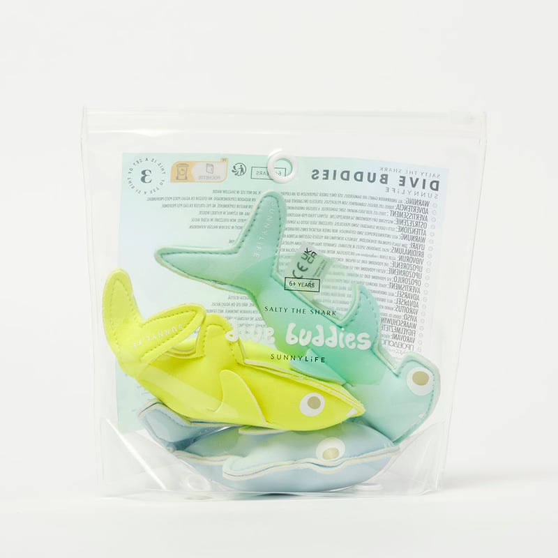 Salty The Shark Aqua Neon Yellow Dive Buddies