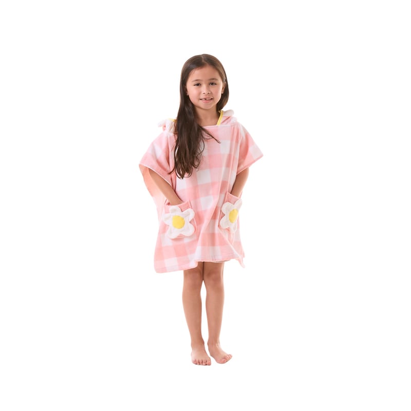 Daisy Gingham Character Hooded Beach Towel